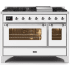 Ilve Majestic II Collection UM12FDNS3WHC - 48 Inch White Natural Gas Freestanding Range