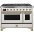Ilve Majestic II Collection UM12FDNS3WHG - 48 Inch White Natural Gas Freestanding Range