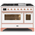 Ilve Majestic II Collection UM12FDNS3WHPLP - 48 Inch White Liquid Propane Freestanding Range