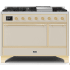 Ilve Majestic II Collection UM12FDQNS3AWGLP - 48 Inch Freestanding Dual Fuel Range with 8 Sealed Burners in Front View