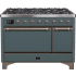 Ilve Majestic II Collection UM12FDQNS3BGPLP - Freestanding Dual Fuel Range Black