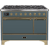Ilve Majestic II Collection UM12FDQNS3BGGLP - Freestanding Dual Fuel Range Black