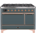 Ilve Majestic II Collection UM12FDQNS3BGP - 48 Inch Freestanding Dual Fuel Range in Front View