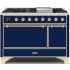 Ilve Majestic II Collection UM12FDQNS3MBGLP - 48 Inch Freestanding Dual Fuel Range with 8 Sealed Burners in Front View