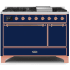 Ilve Majestic II Collection UM12FDQNS3MBPLP - 48 Inch Freestanding Dual Fuel Range with 8 Sealed Burners in Front View
