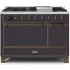 Ilve Majestic II Collection UM12FDQNS3MGBLP - 48 Inch Freestanding Dual Fuel Range with 8 Sealed Burners in Front View