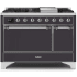Ilve Majestic II Collection UM12FDQNS3MGCLP - 48 Inch Freestanding Dual Fuel Range with 8 Sealed Burners in Front View
