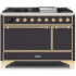Ilve Majestic II Collection UM12FDQNS3MGGLP - 48 Inch Freestanding Dual Fuel Range with 8 Sealed Burners in Front View