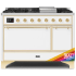Ilve Majestic II Collection UM12FDQNS3RAGLP - 48 Inch Freestanding Dual Fuel Range in Front View