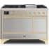 Ilve Majestic II Collection UM12FDQNS3SSGLP - 48 Inch Freestanding Dual Fuel Range with 8 Sealed Burners in Front View