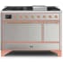 Ilve Majestic II Collection UM12FDQNS3SSPLP - 48 Inch Freestanding Dual Fuel Range with 8 Sealed Burners in Front View
