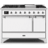 Ilve Majestic II Collection UM12FDQNS3WHCLP - 48 Inch Freestanding Dual Fuel Range with 8 Sealed Burners in Front View