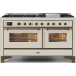 Ilve Majestic II Collection UM15FDNS3AWB - 60 Inch Freestanding Dual Fuel Range in Front View