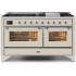Ilve Majestic II Collection UM15FDNS3AWC - 60 Inch Freestanding Dual Fuel Range in Front View