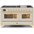 Ilve Majestic II Collection UM15FDNS3AWGLP - 60 Inch Freestanding Dual Fuel Range with 9 Sealed Burners in Front View