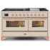 Ilve Majestic II Collection UM15FDNS3AWP - 60 Inch Freestanding Dual Fuel Range in Front View