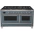 Ilve Majestic II Collection UM15FDNS3BGC - 60 Inch Freestanding Dual Fuel Range in Front View