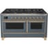 Ilve Majestic II Collection UM15FDNS3BGG - 60 Inch Freestanding Dual Fuel Range in Front View