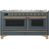 Ilve Majestic II Collection UM15FDNS3BGG - 60 Inch Freestanding Dual Fuel Range in Front View