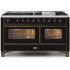 Ilve Majestic II Collection UM15FDNS3BKB - 60 Inch Freestanding Dual Fuel Range in Front View