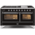 Ilve Majestic II Collection UM15FDNS3BKCLP - 60 Inch Freestanding Dual Fuel Range with 9 Sealed Burners in Front View