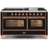 Ilve Majestic II Collection UM15FDNS3BKP - 60 Inch Freestanding Dual Fuel Range in Front View