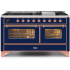 Ilve Majestic II Collection UM15FDNS3MBPLP - 60 Inch Freestanding Dual Fuel Range with 9 Sealed Burners in Front View