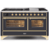Ilve Majestic II Collection UM15FDNS3MGGLP - 60 Inch Freestanding Dual Fuel Range with 9 Sealed Burners in Front View