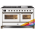 Ilve Majestic II Collection UM15FDNS3RABLP - 60 Inch Freestanding Dual Fuel Range in Front View
