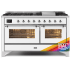 Ilve Majestic II Collection UM15FDNS3RACLP - 60 Inch Freestanding Dual Fuel Range in Front View