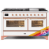 Ilve Majestic II Collection UM15FDNS3RAPLP - 60 Inch Freestanding Dual Fuel Range in Front View