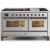 Ilve Majestic II Collection UM15FDNS3SSB - 60 Inch Freestanding Dual Fuel Range in Front View