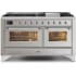 Ilve Majestic II Collection UM15FDNS3SSC - 60 Inch Freestanding Dual Fuel Range in Front View