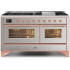 Ilve Majestic II Collection UM15FDNS3SSP - 60 Inch Freestanding Dual Fuel Range in Front View