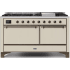 Ilve Majestic II Collection UM15FDQNS3AWBLP - 60 Inch Freestanding Dual Fuel Range with 9 Sealed Burners in Front View