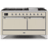 Ilve Majestic II Collection UM15FDQNS3AWC - 60 Inch Freestanding Dual Fuel Range in Front View