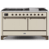 Ilve Majestic II Collection UM15FDQNS3AWPLP - 60 Inch Freestanding Dual Fuel Range with 9 Sealed Burners in Front View