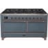 Ilve Majestic II Collection UM15FDQNS3BGBLP - Majestic II 60 Inch Dual Fuel Natural Gas Freestanding Range
