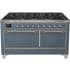 Ilve Majestic II Collection UM15FDQNS3BGC - 60 Inch Freestanding Dual Fuel Range in Front View