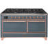 Ilve Majestic II Collection UM15FDQNS3BGP - 60 Inch Freestanding Dual Fuel Range in Front View