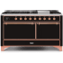Ilve Majestic II Collection UM15FDQNS3BKP - 60 Inch Freestanding Dual Fuel Range in Front View
