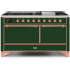 Ilve Majestic II Collection UM15FDQNS3EGPLP - 60 Inch Freestanding Dual Fuel Range with 9 Sealed Burners in Front View