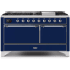 Ilve Majestic II Collection UM15FDQNS3MBC - 60 Inch Freestanding Dual Fuel Range in Front View