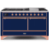 Ilve Majestic II Collection UM15FDQNS3MBP - 60 Inch Freestanding Dual Fuel Range in Front View