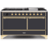 Ilve Majestic II Collection UM15FDQNS3MGGLP - 60 Inch Freestanding Dual Fuel Range in Front View