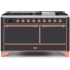 Ilve Majestic II Collection UM15FDQNS3MGP - 60 Inch Freestanding Dual Fuel Range in Front View