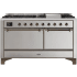 Ilve Majestic II Collection UM15FDQNS3SSB - 60 Inch Freestanding Dual Fuel Range in Front View