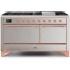 Ilve Majestic II Collection UM15FDQNS3SSP - 60 Inch Freestanding Dual Fuel Range in Front View