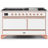 Ilve Majestic II Collection UM15FDQNS3WHP - 60 Inch Freestanding Dual Fuel Range in Front View