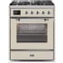 Ilve Majestic II Collection UM30DNE3AWC - 30 Inch Antique White Natural Gas Freestanding Range
